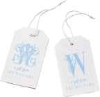 callie Personalized Monogrammed Gift Tags with String Attached, Custom Name White Paper Gift Tags for Wedding Favors, Birthday, Bridal Shower, 24PCS