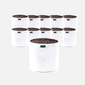 Commercial Grow Bag Pack of 10, Air Pruning Mesh Fabric Plant Containers (2 Gallon, White)