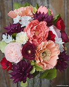 Lia Griffith Extra Fine Crepe Double Sided Paper-4 Colours per Pack (Sangria, Aubergine & Cherry, Raspberry), 50 x 200cm