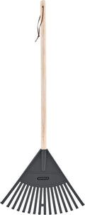 Pack of 2 Kids Rake with Hardwood Handle, Durable Plastic Head to Sweep Leaves in Lawn and Tidying Up The Garden, 34" (Grey)