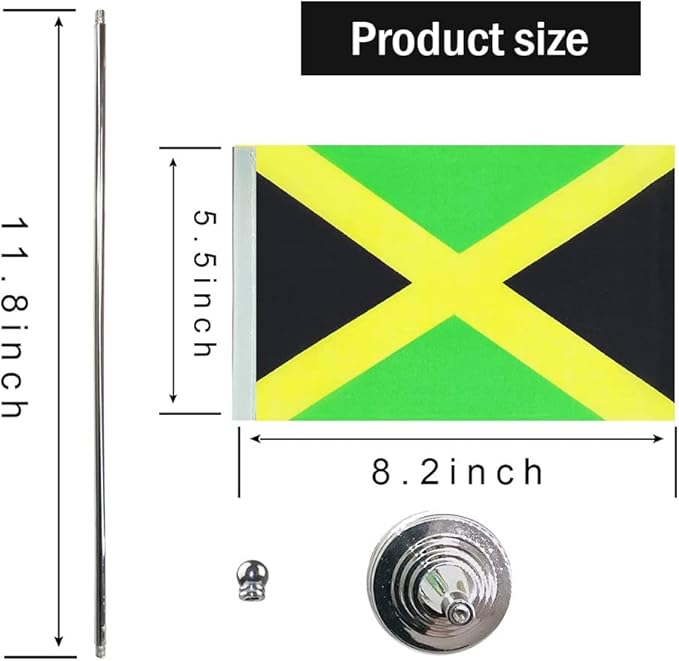Jamaica Flag Jamaican Flags, Small Mini Jamaican Desk Flag, Used for Table Office Classroom Home Patriotic Events Decorations