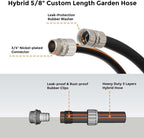 Giraffe Tools Garden Hose 25ft x 5/8", Custom Length, Heavy Duty, No Kink, Flexible, Rubber Garden Hose, Leakproof Water Hose with Male to Female Fittings, 600 Burst PSI
