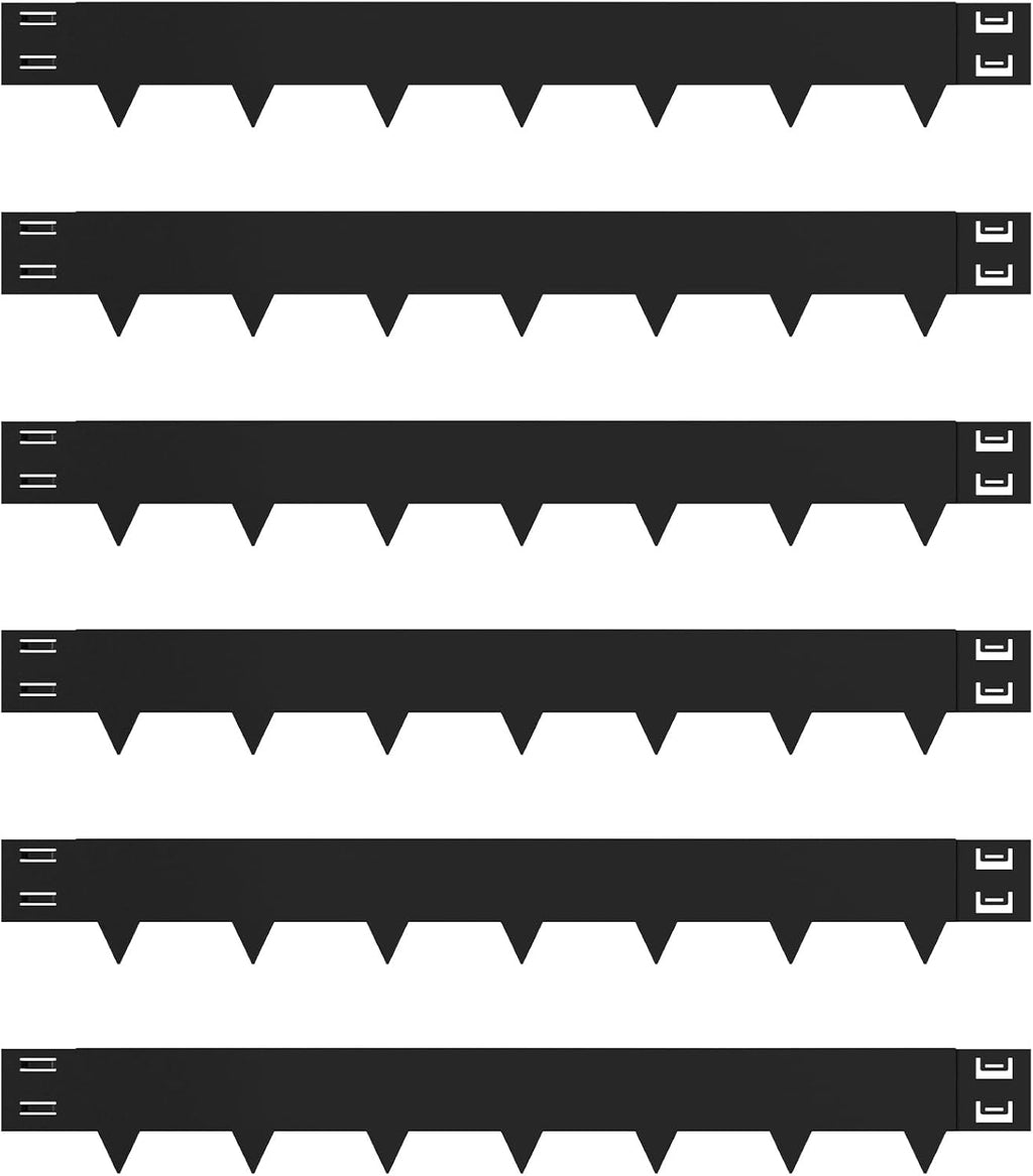 Galvanized Steel Landscape Lawn Edging 40 Inch Strips, Steel Edging 5 Inch Depth,6-Pack Black Bendable Metal Landscape Edging,Metal Edging for Landscaping (20FT Total Length)