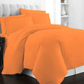 Pizuna Pure 100% Cotton Twin Duvet Cover Set, Luxurious 400 Thread Count Long Staple Cotton Sateen Weave with Button Closure (Combed Light Orange Cotton Duvet Cover Twin)