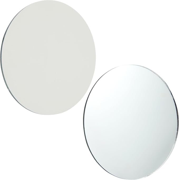 Juvale Glass Mirror Tiles for Crafts - 3 in, Round, Transparent, 50-Pack - Craft Mirrors for DIY & Home Decor