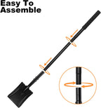 Small Square Shovel 43.3Inches Small Shovel with Metal Handle Garden Tool for Camping Farming Gardening Digging, Black