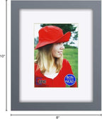 RPJC 8x10 inch Picture Frame Made of Solid Wood and High Definition Glass Display Pictures 5x7 with Mat or 8x10 Without Mat for Wall Mounting Photo Frame Grey