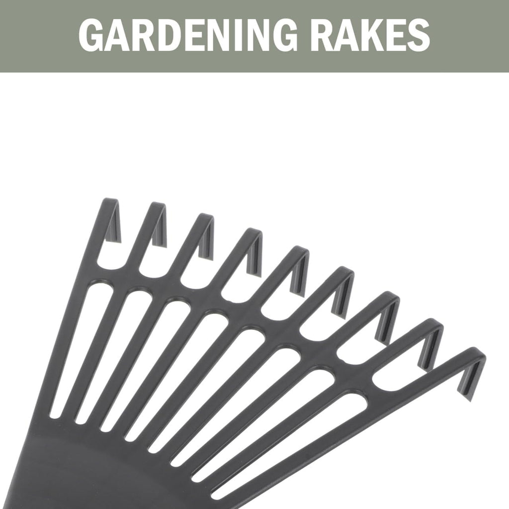 BESPORTBLE 2-Pack Small Hand Rakes - Lightweight Plastic Garden Rakes for Raised Garden Bed, Leaves, Lawns & Tight Spaces, Easy-Grip Ergonomic Handle (No Rust/Bend)