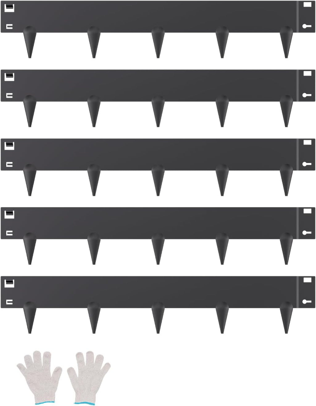 VEVOR Steel Landscape Edging, 5 Packs 39 x 4 in Rust-Resistant Metal Landscape Edging, Bendable Garden Edging Border, Heavy Duty Lawn Edging, Easy-to-Install, Flower Bed Yard Pathway Divider Black