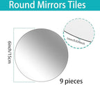 9PCS Small Round Mirror Centerpieces for Tables, 6inch Acrylic Circle Mirror Centerpieces for Table Candle Plate Circle Mirror Trays for Wedding Centerpieces Party Decorations