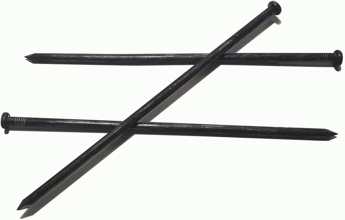 Metal Landscape Stakes,10Inch 50Pcs Landscape Edging Anchoring Spikes for Tent Spikes,Paver Edging,Artificial Turf Stakes,Tent and More (50, Black)