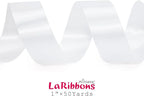 LaRibbons White Satin Ribbon 1 Inch 50 Yards Luxury Double Faced Silk Ribbon for Flower Bouquet Crafts Gift Wrapping Wedding Christmas Decoration