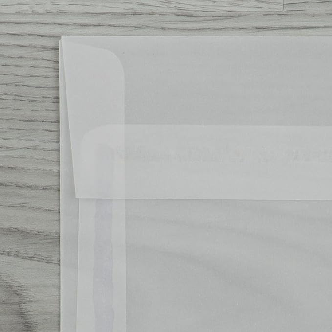 LUXPaper Square Invitation Envelopes | Peel & Press | 5" x 5" | Clear Translucent | 30lb. Text | 50 Qty