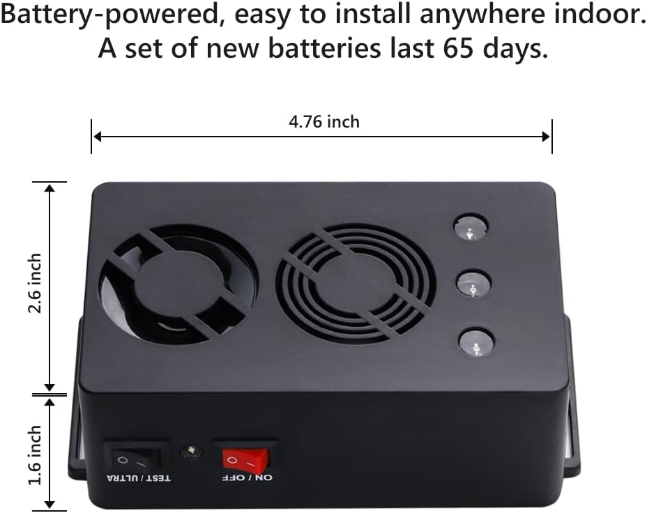 Rodent Repellent Battery Operated Ultrasonic Mouse Repeller for Car Engines Squirrel Pest Repeller Under Hood Rat Repellent Mice Deterrent for House Garage Attic Indoor 1 Pack