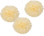 WEVEN Tissue Pom Poms Tissue Paper Flowers Tissue Fluff Balls Party Decorations 12-Inch Pack of 12 (Ivory)