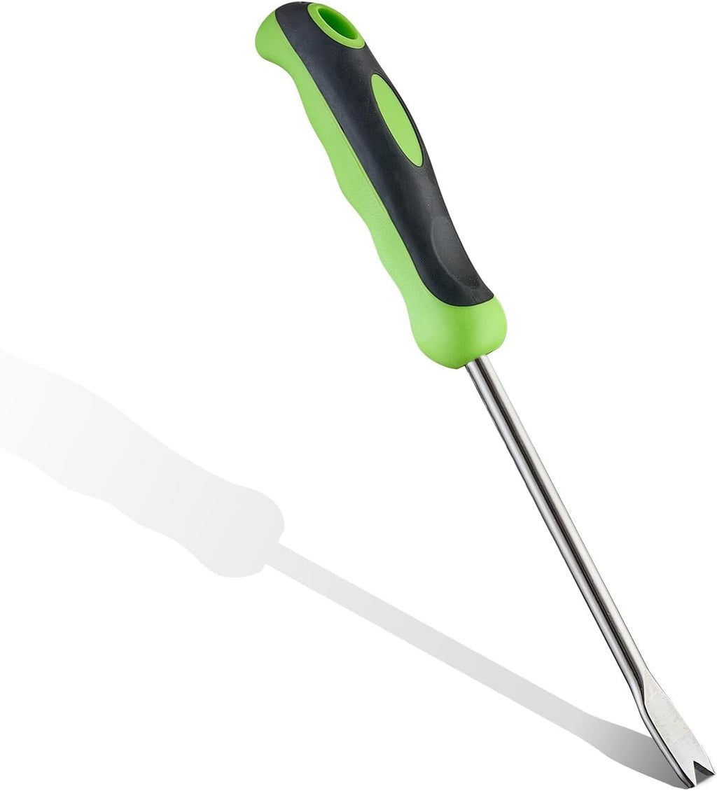 Professional Weed Control Tool -13 Inch V-Shaped Anti-Skid Shovel, Stainless Steel Gardening Manual Tool, Used for Weeding in Courtyards and Gardens, with Gloves Attached