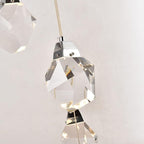 Modern Crystal Chandeliers, Round Raindrop Dimmable Pendant Lights Kitchen Island, Luxury Chrome Ceiling Hanging Lamp for Farmhouse Foyer Bedroom Entryway Dining Room (Round 3-Lights)