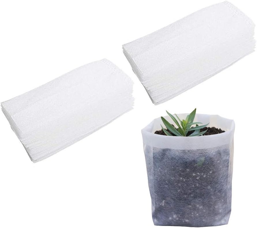 Belit 50 Pcs Non-Woven Plant Nursery Bags, Seedling Pots Container for Vegetable, Flower, Plant Grow (9.1"x9.3")
