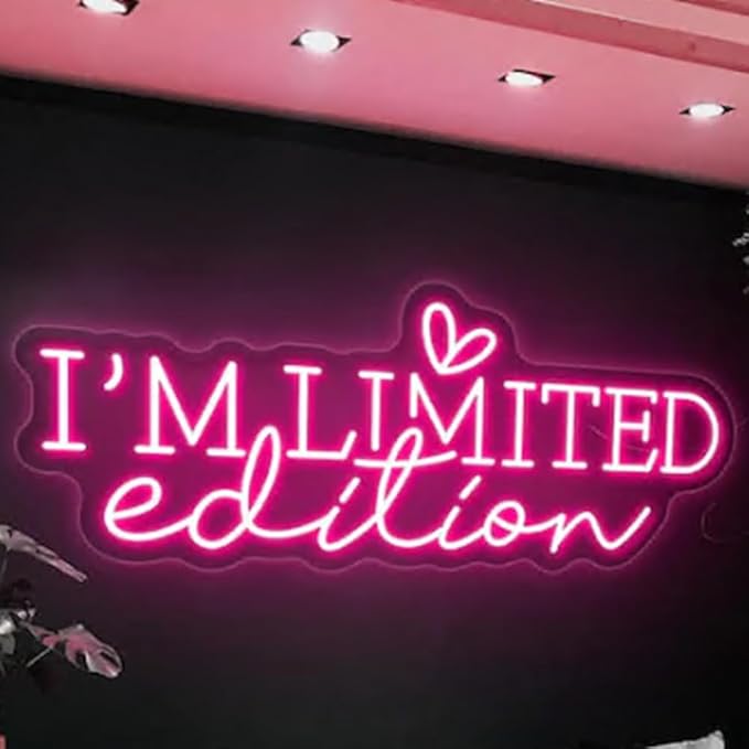 I'm Limited Edition LED Neon Sign,Custom Beauty Room Light Sign,Beauty Salon Neon Decor,Love Yourself Home Room Wall Decor,Gift for Opening USB Size:17inches