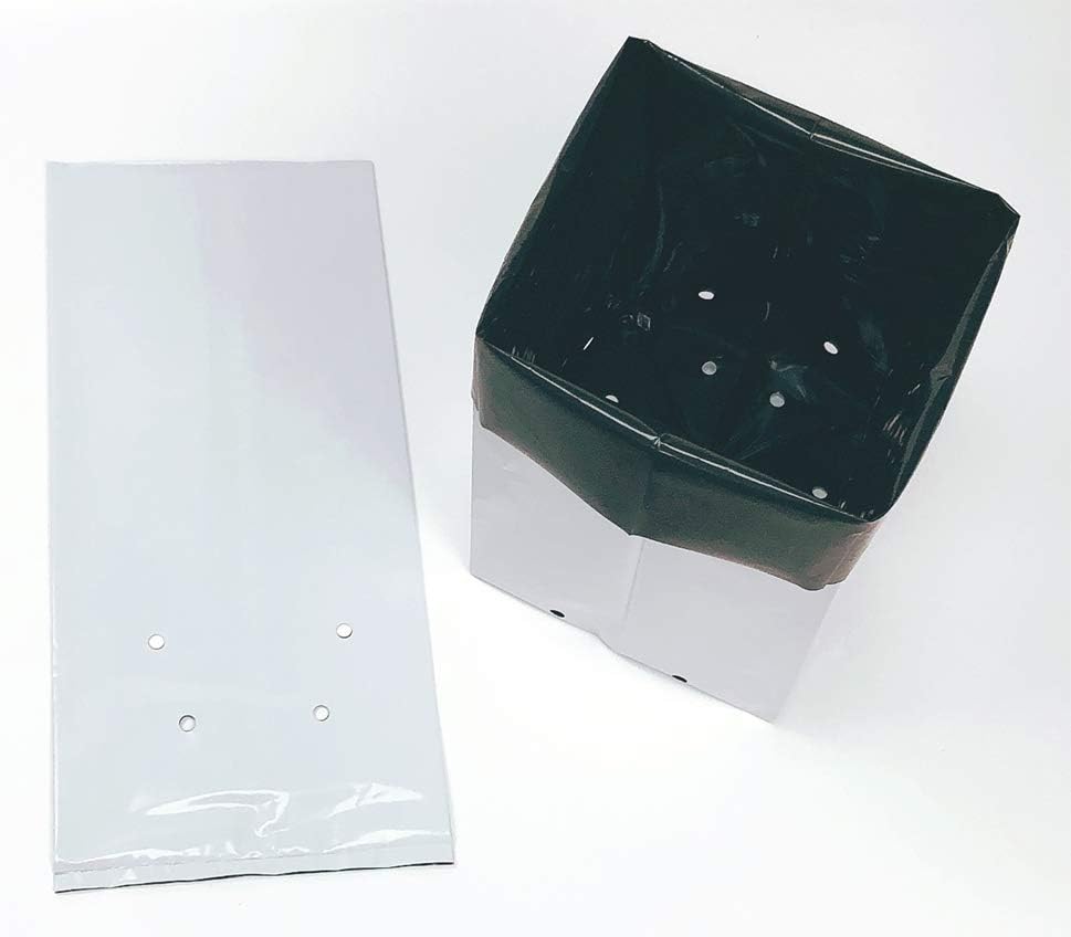 HORTIPOTS 5 Gallon Grow Bags Black and White Light Proof Grow Pot Container (Pack of 25)