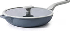 Nonstick Ceramic Frying Pan with Lid, Non Toxic Skillet, Healthy Egg & Omelet & Chef's Pan, PTFE PFOA & PFAS Free, Induction Compatible (12Inch W/L)