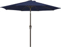 JEAREY 10FT Outdoor Patio Umbrella Outdoor Table Umbrella with Push Button Tilt and Crank, Market Umbrella 8 Sturdy Ribs UV Protection Waterproof for Pool, Garden (Dark Blue)