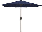 JEAREY 10FT Outdoor Patio Umbrella Outdoor Table Umbrella with Push Button Tilt and Crank, Market Umbrella 8 Sturdy Ribs UV Protection Waterproof for Pool, Garden (Dark Blue)