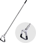 Garden Hoe for Weeding Long Handle Hula Hoe Stirrup Hoe Garden Tool Stainless Steel Poles Adjustable Long Handle Weeding Hoe, 55.9 INCH