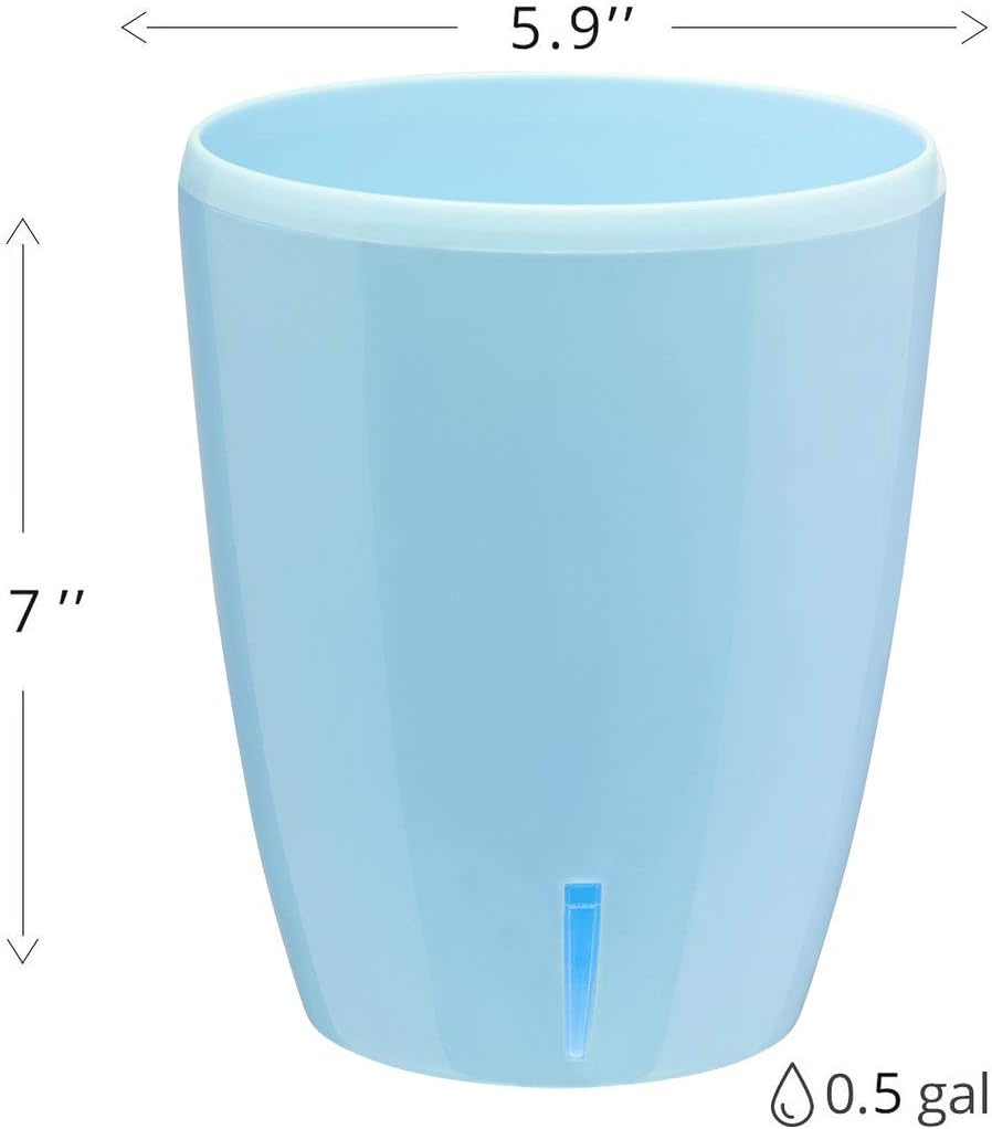 Santino 5.9 Inch ORCHIDEA Self Watering Pots for Orchids in Blue (Set of 3) - Decorative Wicking Planter with w/Great Aerification, Drainage and Water Level Indicator