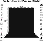 8x10FT Black Screen Backdrops Solid Photo Backdrops Photography Background for Meeting Wall, Party, Videos