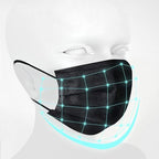 NNPCBT 100PCS 3 Ply Black Disposable Face Mask Filter Protection Face Masks