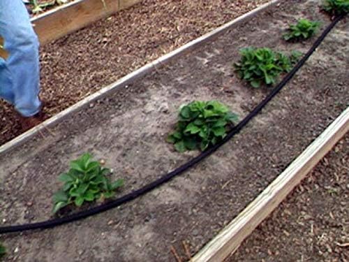 Rocky Mountain Goods 75-Foot Flat Soaker Hose - Heavy Duty Double Layer Design - Saves 70% Water - Consistent Drip Throughout Hose - Garden/Vegetable Safe