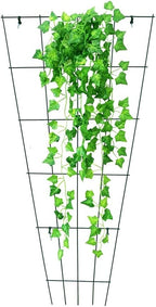 Green PVC Pot Trellis 57''x31.5 Metal Plant Stakes for Climbing Plants Pack of 2