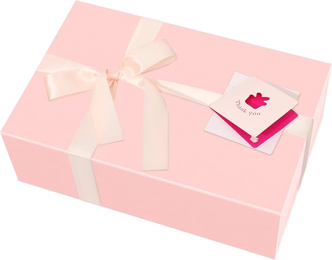 Rinrda Large Pink Gift Box,13.75"x9"x4.5", Gift Boxes with Magnetic Lids for Presents Closure Gift Packing for Birthday,Christmas, Halloween,Wedding,Bridal Gifts,Mother's Day Gift Packging