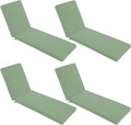 Chaise Lounge Cushions Outdoor Set of 4 - Waterproof and Fade Resistant Sun Lounger Replacement Cushions - Patio Lounger Pads with Removable Cover for Pool, Deck, 72 x 21 x 3 Inch, Sage Green