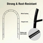 Thick Metal Garden Arch Rust-Proof Heavy Duty for Climbing Vines & Wedding