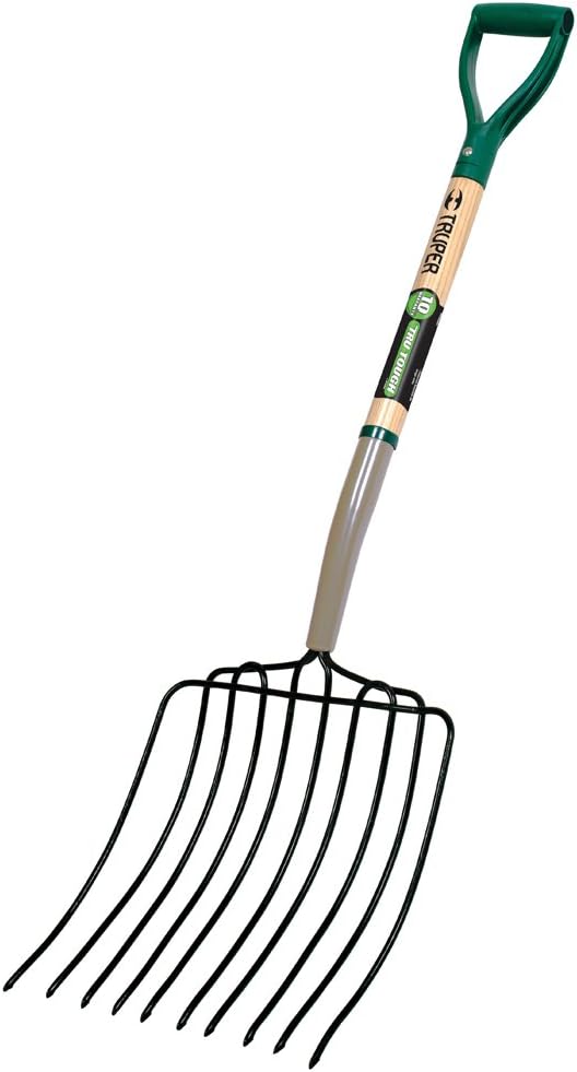 Truper 30-Inch 30330 Tru Tough Manure/Bedding Fork, 10-Tine, D-Handle