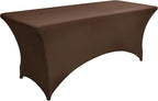 10-Pack 6ft Spandex Table Covers for Rectangle Standard Folding Tables - Wrinkle Resistant Stretch Tablecloths - Ultimate Fitted Table Protector for Parties, Banquet, Wedding