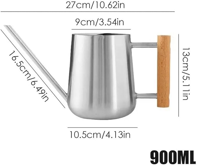 Watering Can Indoor Plants, 30oz/900ml Small Plant Watering Can with Long Spout, Stainless Steel Garden Watering Cans Outdoor Watering Pot for Indoor House Plants Bonsai Flower Decorative