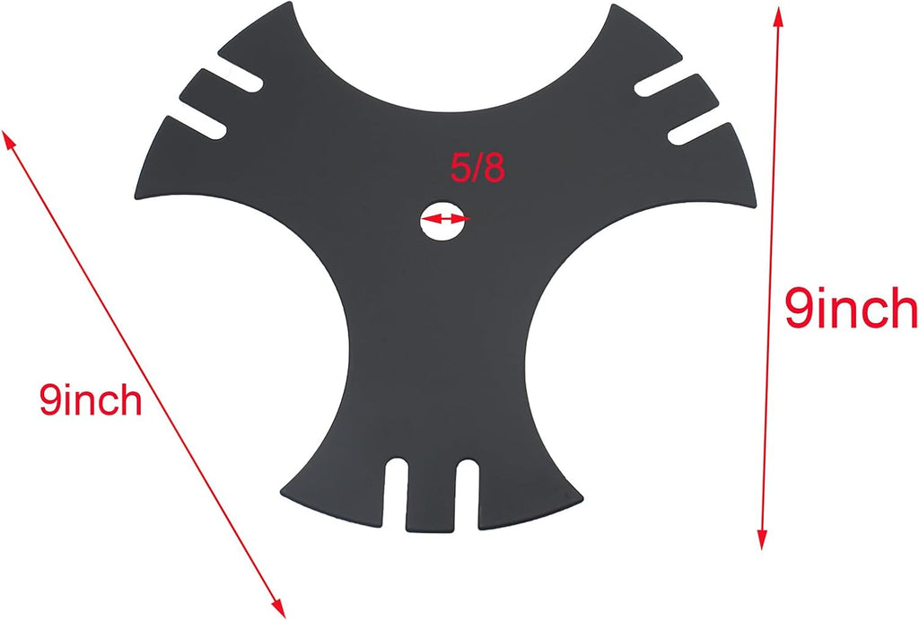 FDXGYH Universal 9" x 9" Edger Blade (5/8" Center Hole) 3-Side Edger Star Blade for Edger Model 781-0748, 40-009, 490-105-M017, 981-0748, TB554, TEB515, 247772460 etc. Black