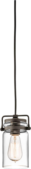KICHLER Brinley 7.75" 3 Light Pendant with Clear Glass Olde Bronze®