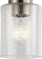 Kichler Winslow 7.5" Mini Kitchen Pendant with Clear Seeded Glass in Brushed Nickel, (7.5" H x 4.25" W), 44032NI