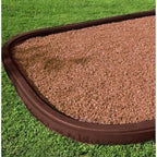 Playsafer Rubber Playground Border Edging Kit, 6' Flexible Heavy Duty Rubber Interlocking Playground Timber, No Dig Easy to Install (Neutral Brown, 4 Pack)