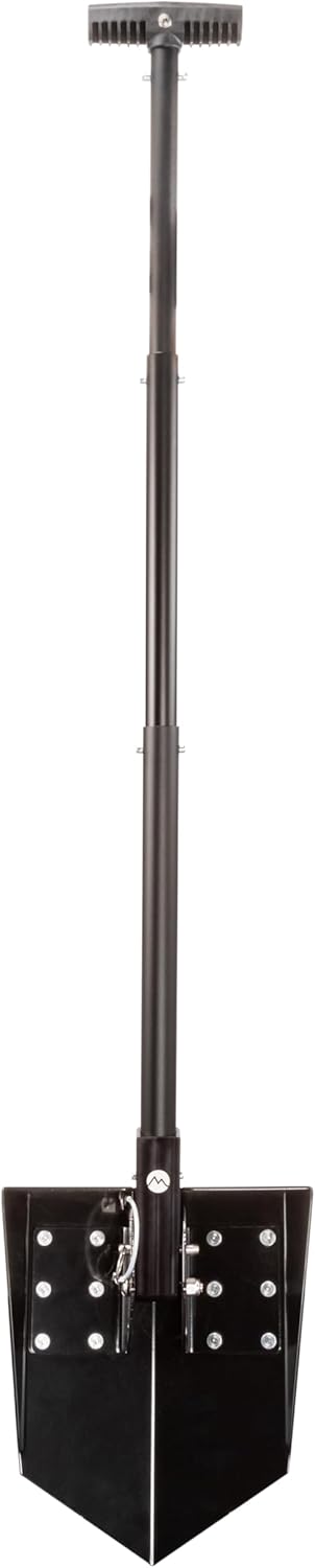 DMOS Delta Shovel - Collapsible Heavy-Duty Steel Folding Shovel for Camping, Overlanding, Survival, Military, Hunting, & Off-Road Use - Blackout - Pro