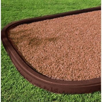Playsafer Rubber Playground Border Edging Kit, 6' Flexible Heavy Duty Rubber Interlocking Playground Timber, No Dig Easy to Install (Neutral Brown, 24 Pack)