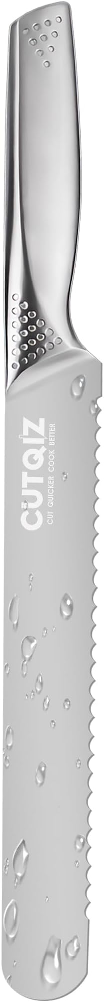8-Inch Kitchen Essential Serrated Bread Knife, Steel Seamless Handle