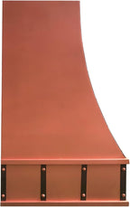 CT Copper Tailor Sloped Copper Vent Hood Wall Mount,48'' W,48''H, 1150 CFM Exhaust Fan,Stainless Steel Vent,LED Light,Dishwasher-Safe Baffle Filters,VH8TR1