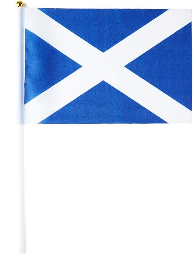 Scotland Flag Scottish Flag, Small Mini Handheld Scotland Flags on Stick, Ideal for Party Parades Sports Events Patriotic Festival Decorations