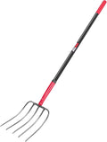 5-Tine Pitch Fork Garden Forks Heavy Duty Manure Fork Pitchfork with Long Fiberglass Handle for Garden Farm Yardwork,58 inches