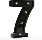 Light Up Black Alphabet Marquee Number Sign LED Marquee Number Lights Sign for Night Light Home Bar Christmas Lamp Birthday Party Wedding Decoration 7